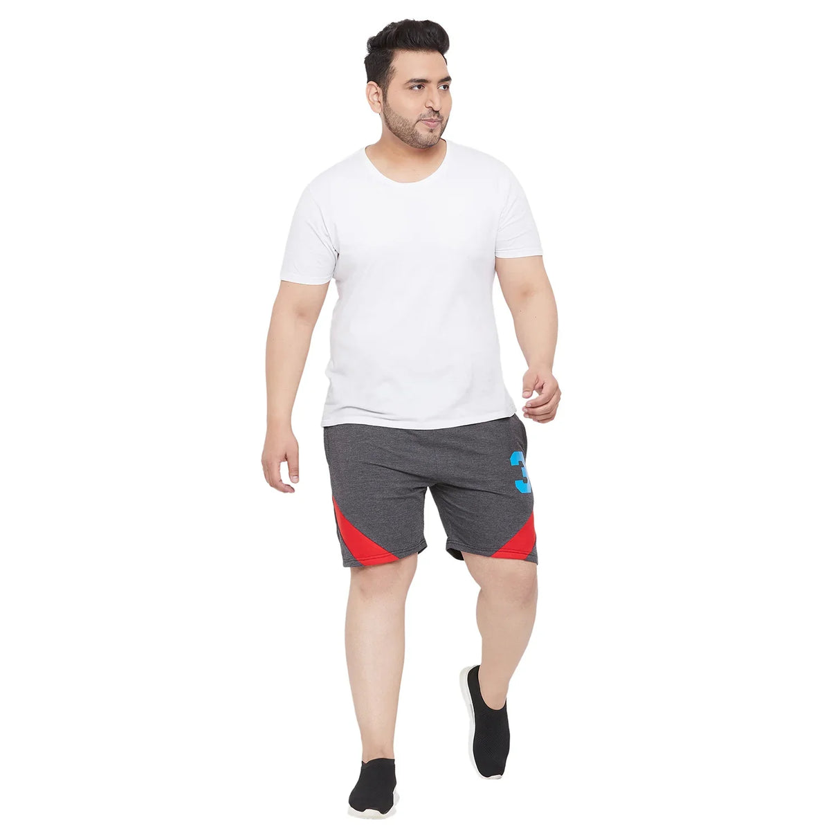 Men Plus Size Lawson Colorblock Shorts - bigbanana