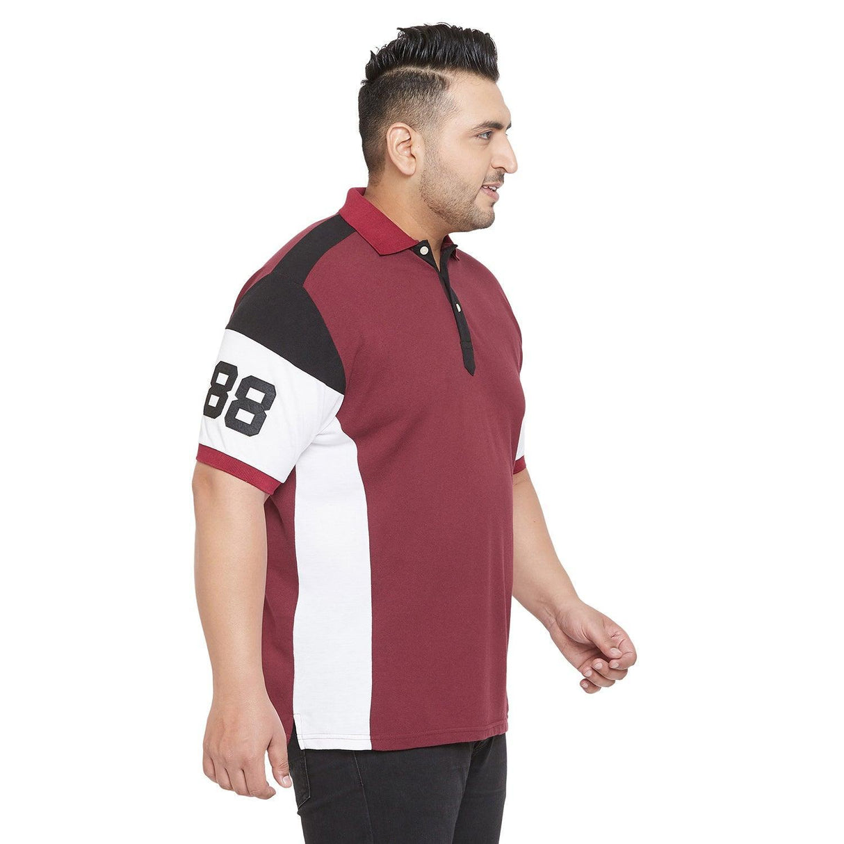 Men Plus Size Limbo Colorblock Polo Tshirt - bigbanana