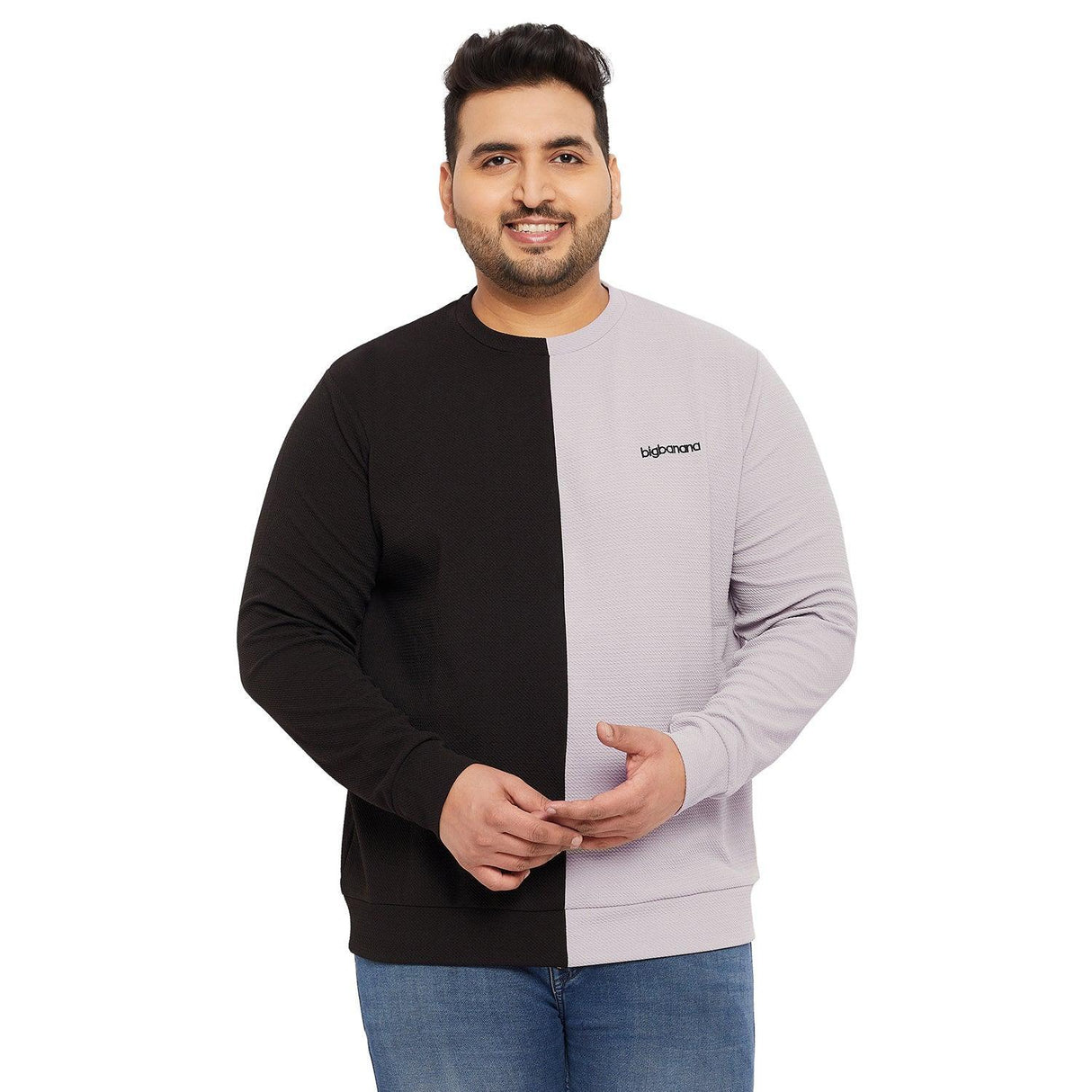 Men Plus Size Lindsay Colorblock Sweatshirt - bigbanana