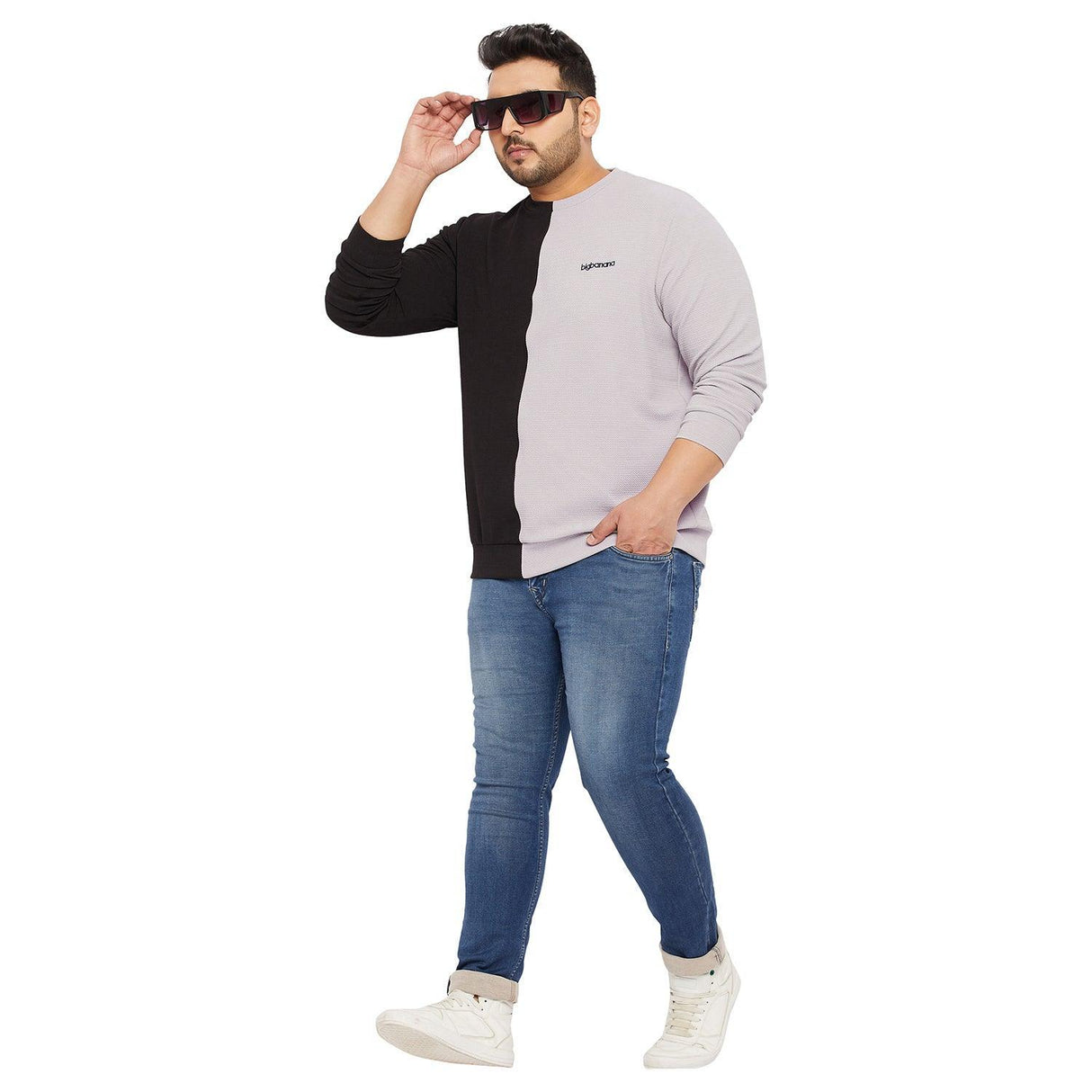 Men Plus Size Lindsay Colorblock Sweatshirt - bigbanana