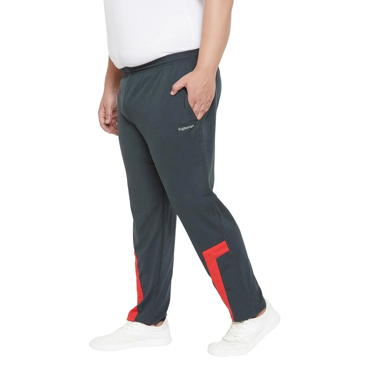 Men Plus Size Locock Colorblock Trackpant - bigbanana