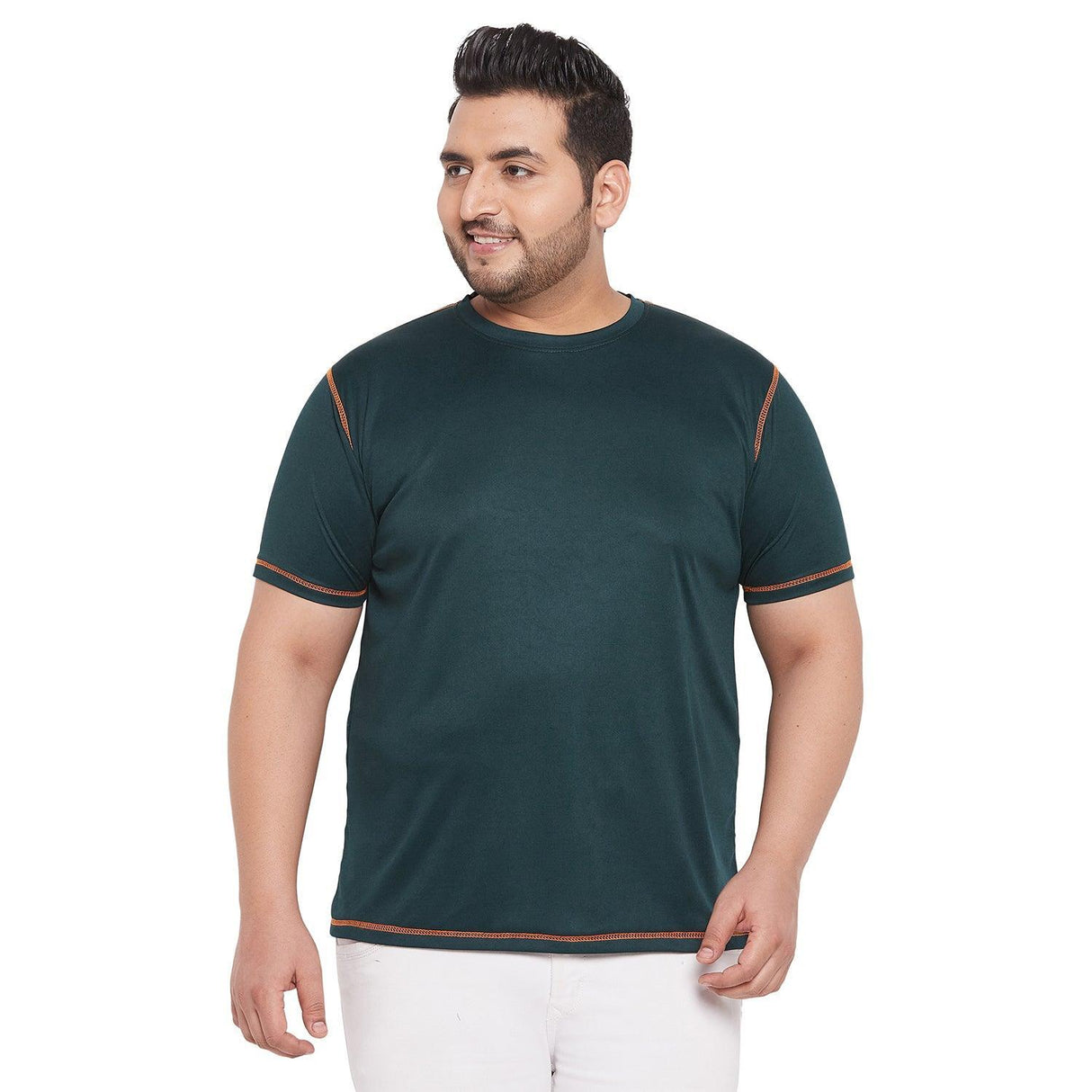 Men Plus Size Malchi Solid Round Neck Tshirt - bigbanana