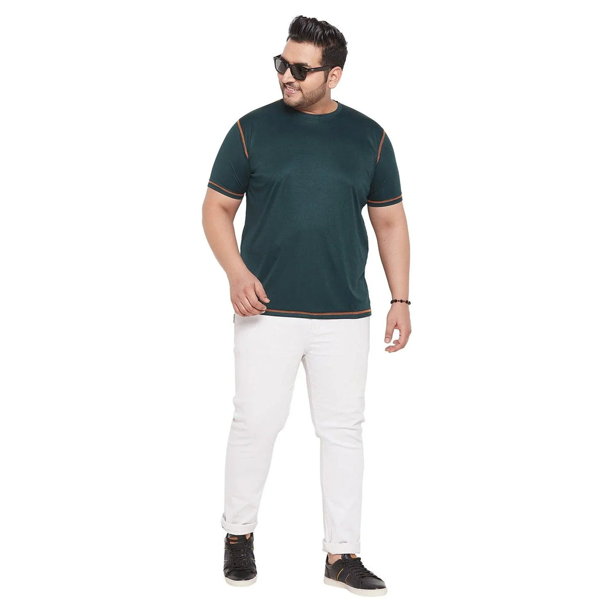 Men Plus Size Malchi Solid Round Neck Tshirt - bigbanana