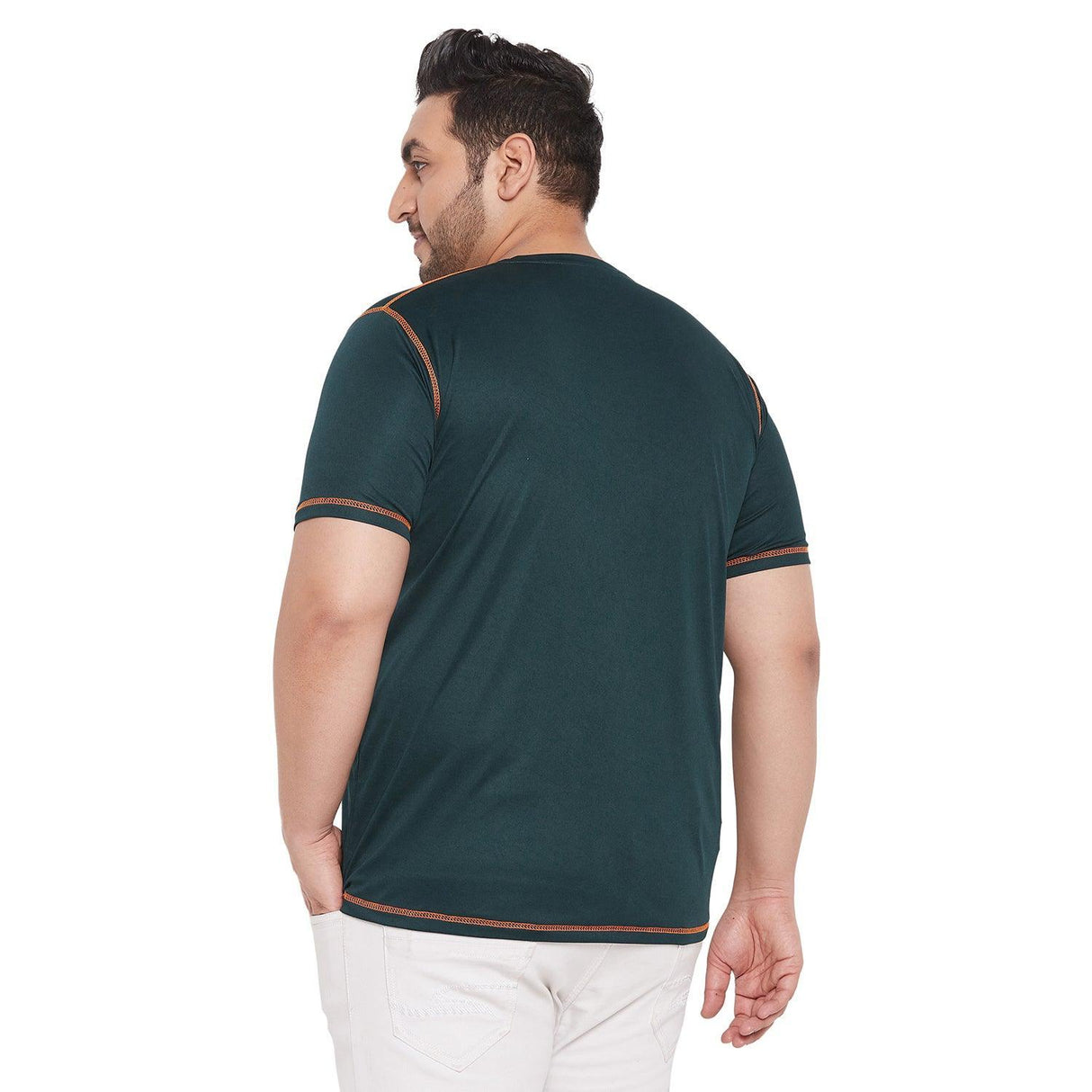 Men Plus Size Malchi Solid Round Neck Tshirt - bigbanana