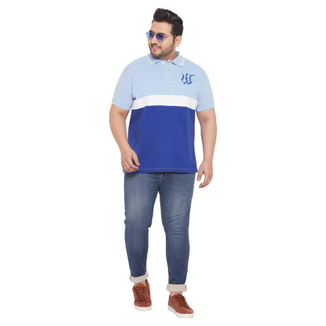 Men Plus Size Maximo Colorblock Polo Tshirt - bigbanana