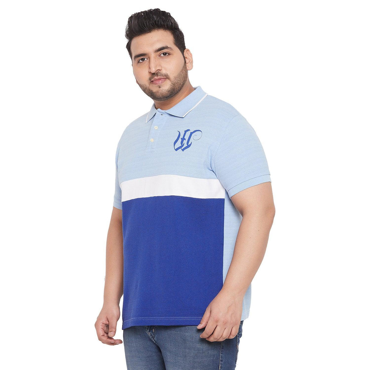 Men Plus Size Maximo Colorblock Polo Tshirt - bigbanana