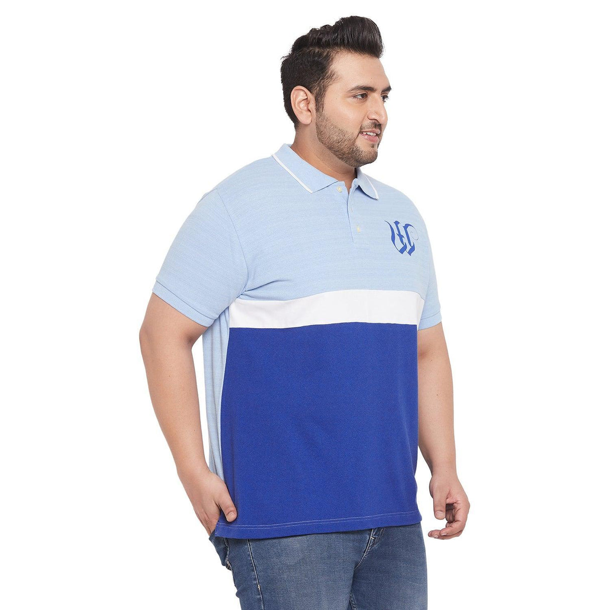 Men Plus Size Maximo Colorblock Polo Tshirt - bigbanana