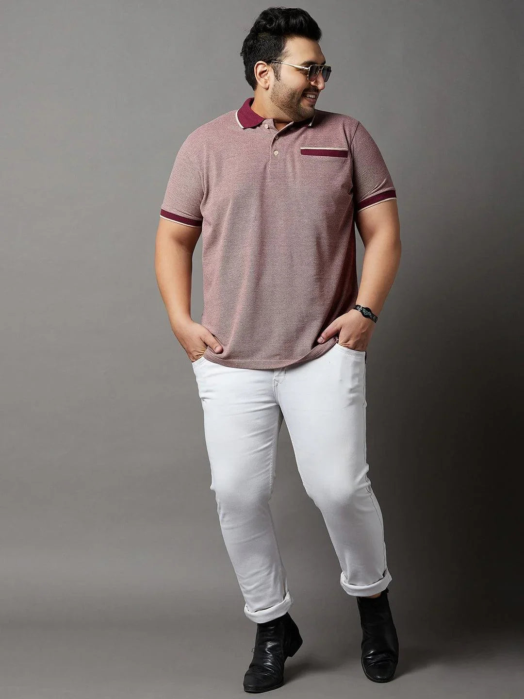 Men Plus Size Melva Solid Polo Tshirt - bigbanana