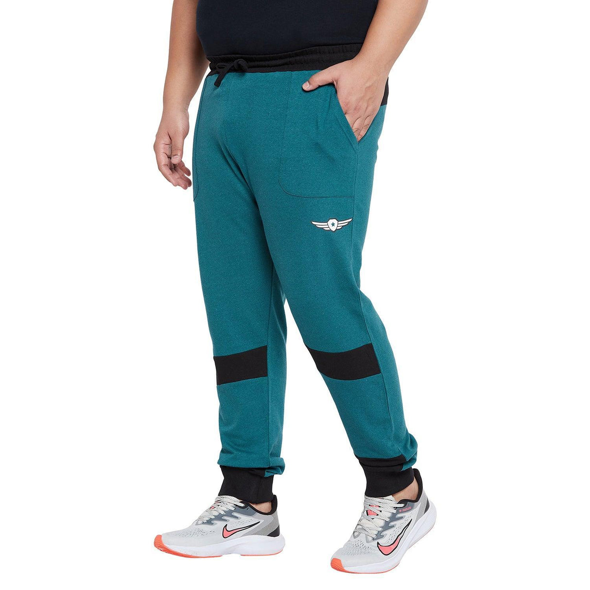 Men Plus Size Monomic Colorblock Trackpant - bigbanana