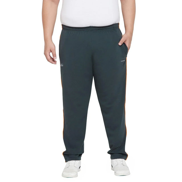 Men’s plus size dark joggers with side stripes, elastic waist, and pockets