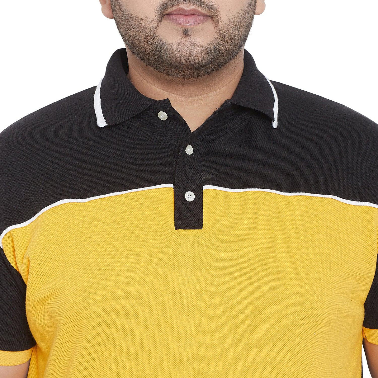 Men Plus Size Peyton Colorblock Polo Tshirt - bigbanana