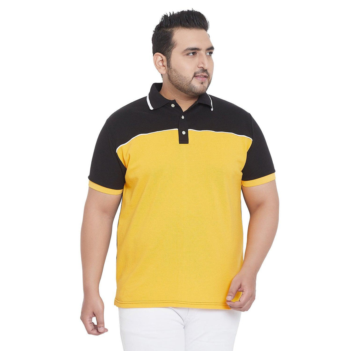 Men Plus Size Peyton Colorblock Polo Tshirt - bigbanana