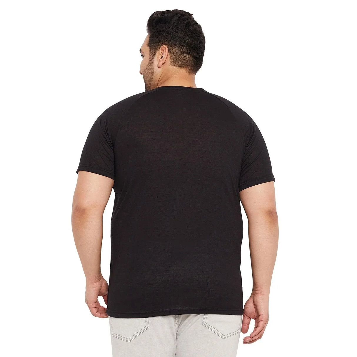 Men Plus Size Rojo-B Colorblock Round Neck Tshirt - bigbanana