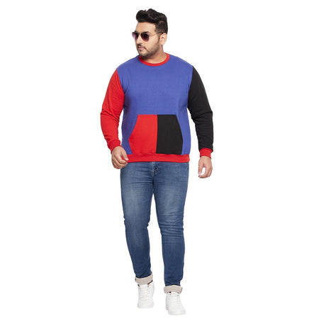 Men Plus Size Elway Colorblock Sweatshirt - bigbanana
