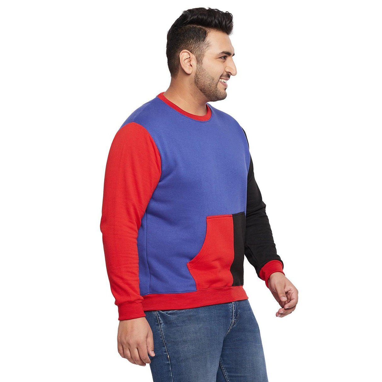 Men Plus Size Elway Colorblock Sweatshirt - bigbanana
