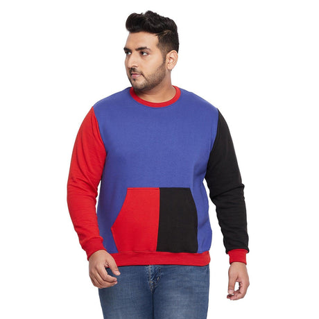 Men Plus Size Elway Colorblock Sweatshirt - bigbanana