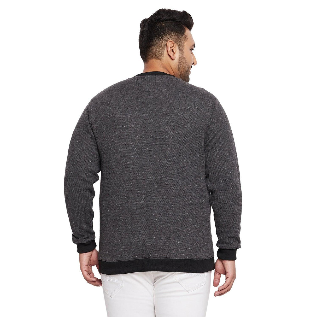 Men Plus Size Rice Solid Sweatshirt - bigbanana
