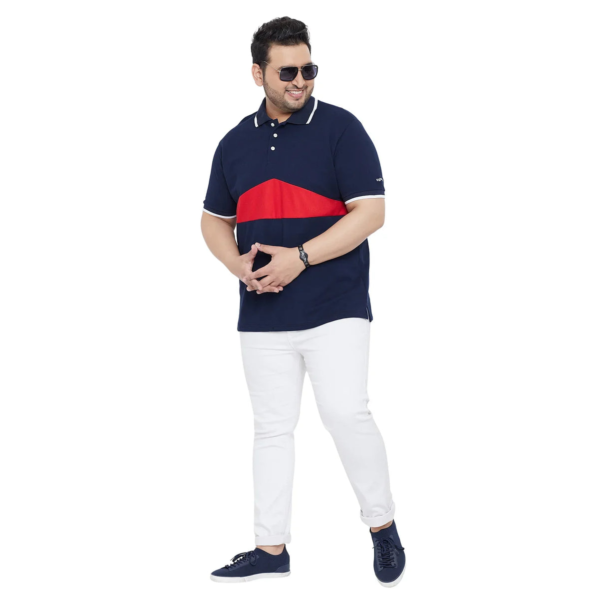 Men Plus Size Southerthon Colorblock Polo Tshirt - bigbanana