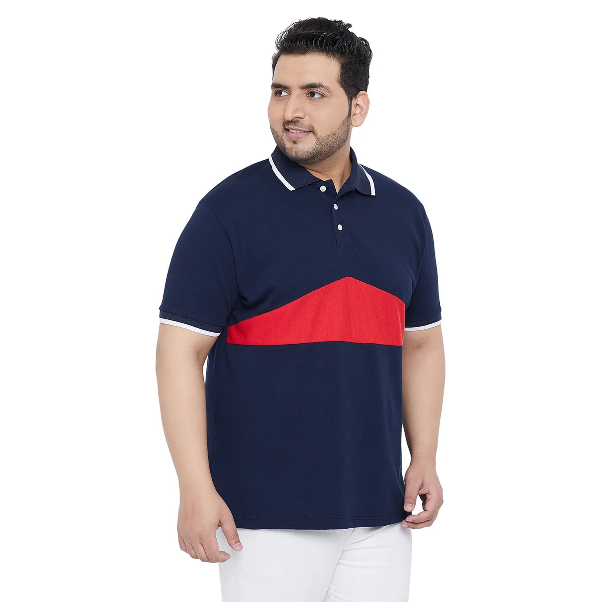 Men Plus Size Southerthon Colorblock Polo Tshirt - bigbanana