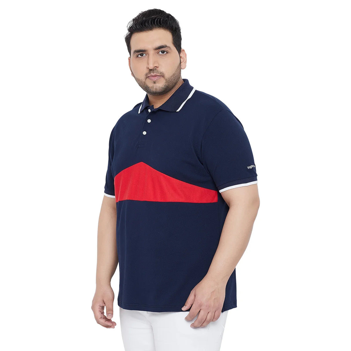 Men Plus Size Southerthon Colorblock Polo Tshirt - bigbanana
