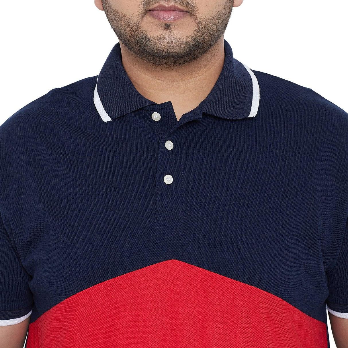 Men Plus Size Southerthon Colorblock Polo Tshirt - bigbanana