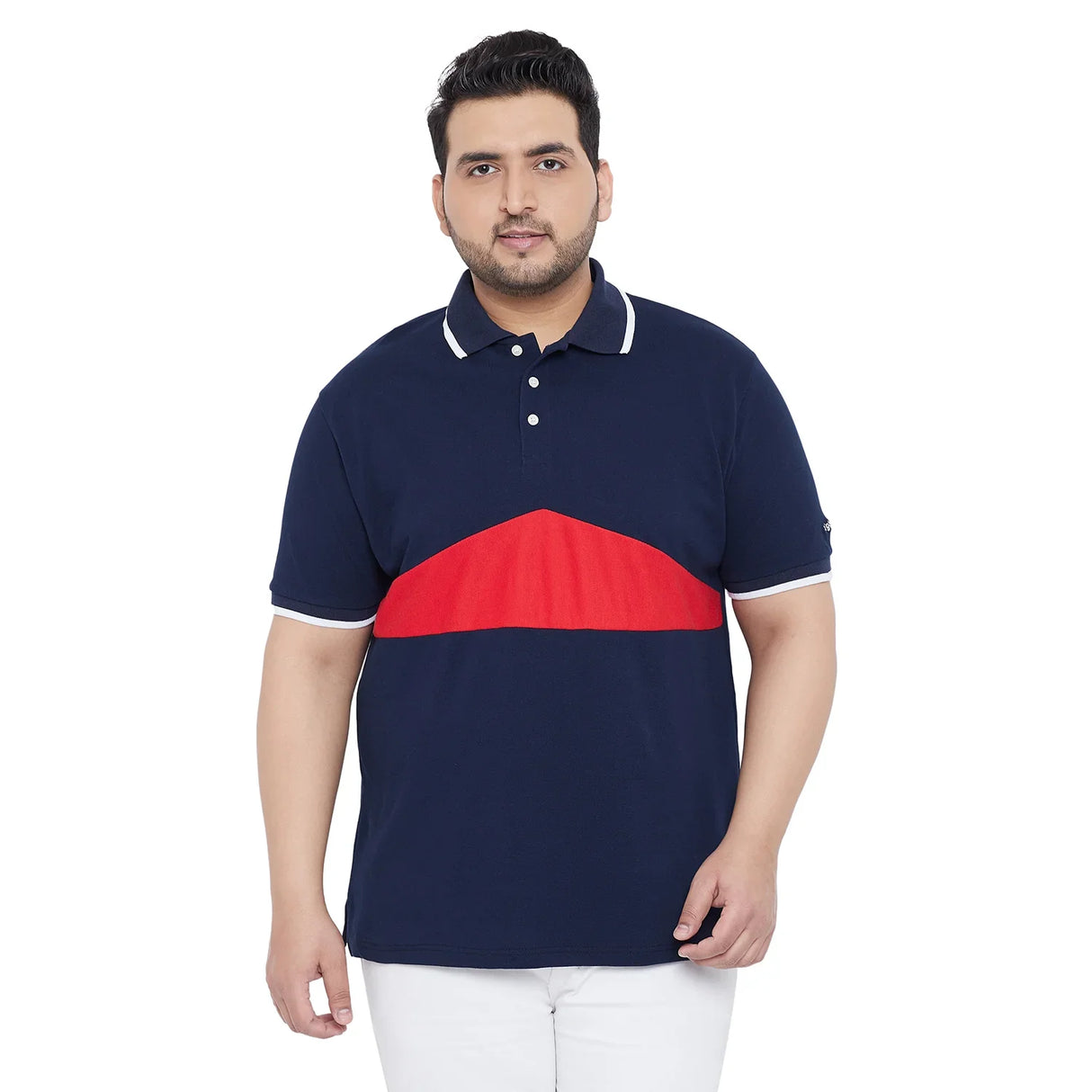 Men Plus Size Southerthon Colorblock Polo Tshirt - bigbanana