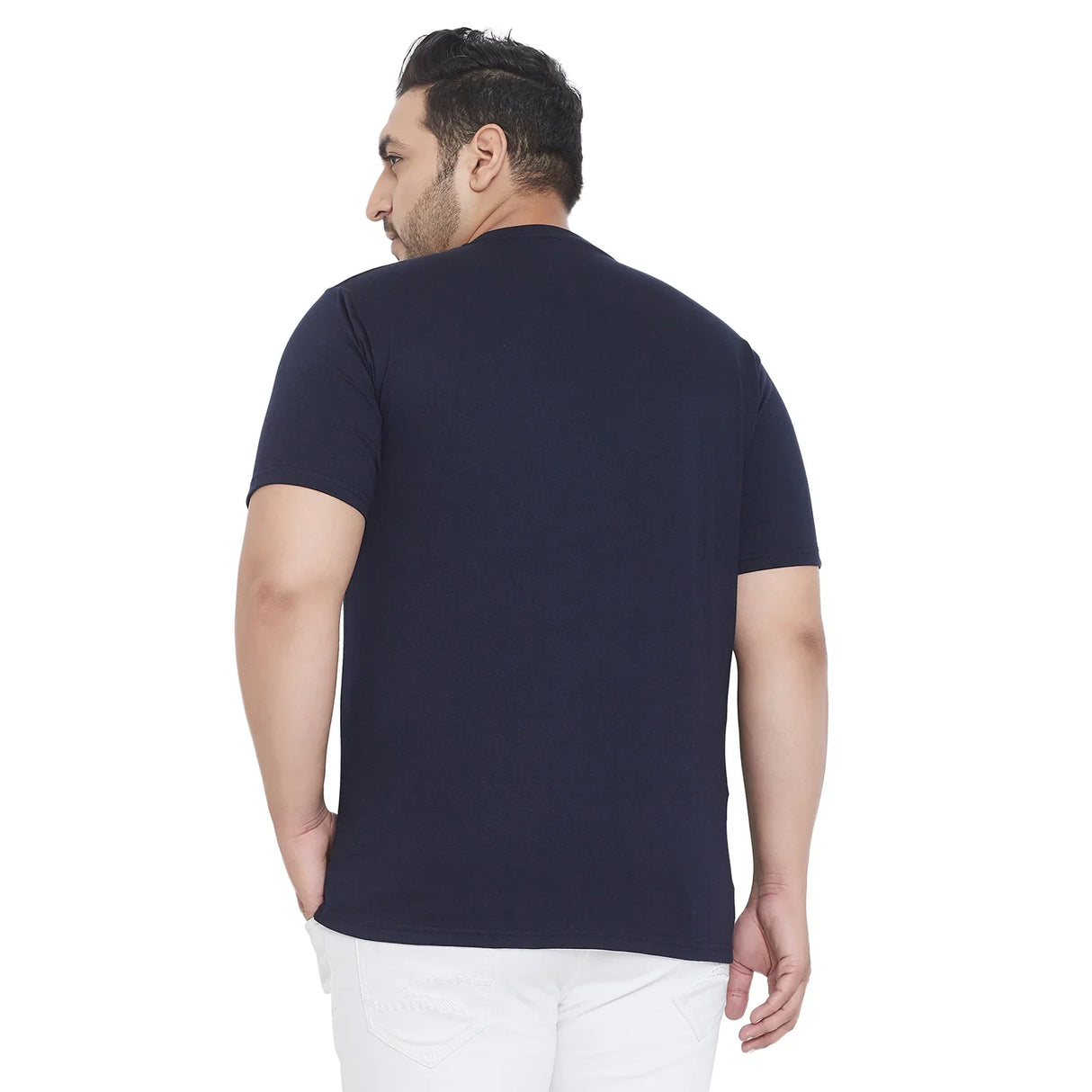 Men Plus Size Space Printed Round Neck Tshirt - bigbanana