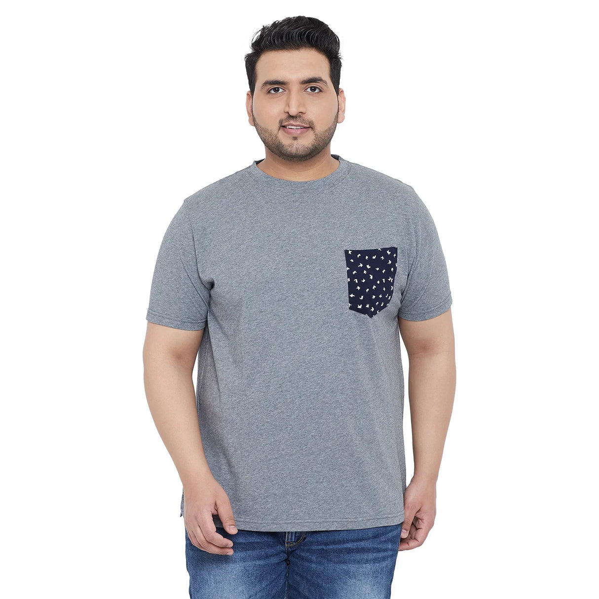 Men Plus Size Stoddart Solid Round Neck Tshirt - bigbanana
