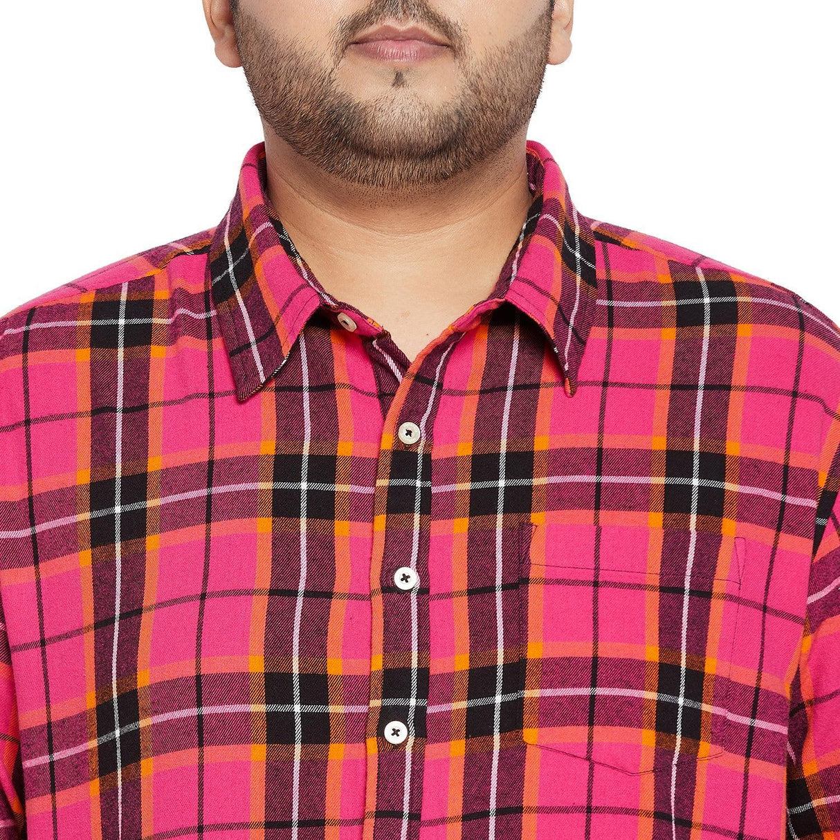 Men Plus Size Turin Check Shirt - bigbanana