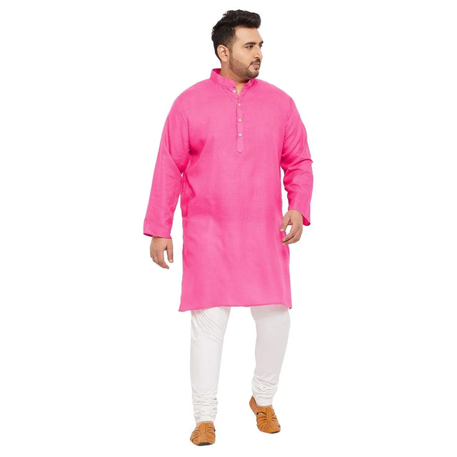 Men Plus Size Ullas-PI Solid Kurta - bigbanana