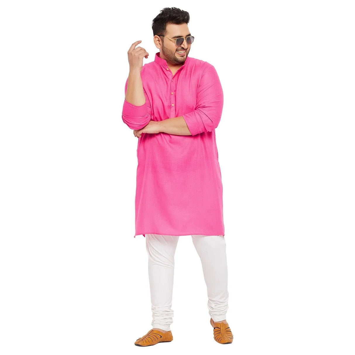 Men Plus Size Ullas-PI Solid Kurta - bigbanana