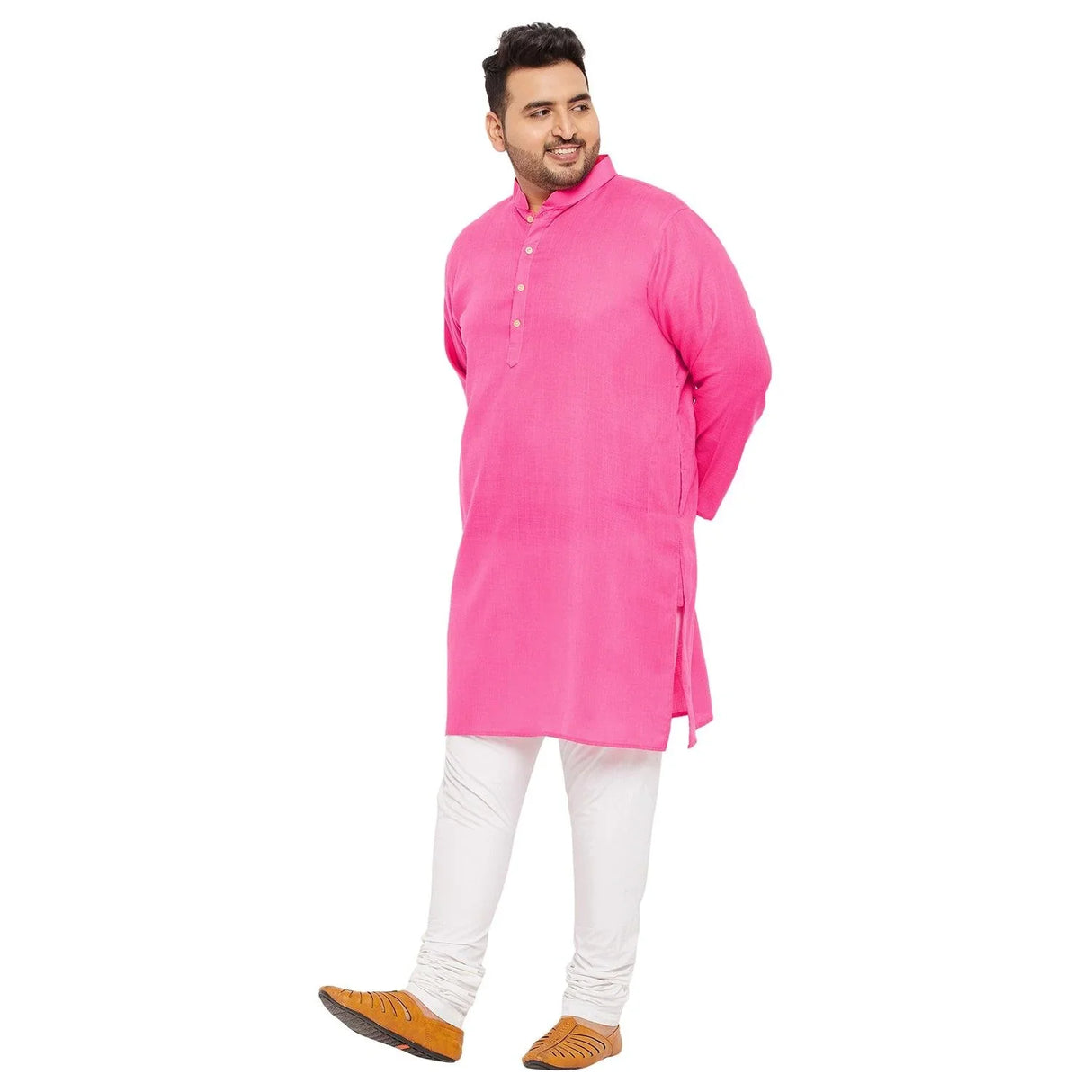 Men Plus Size Ullas-PI Solid Kurta - bigbanana