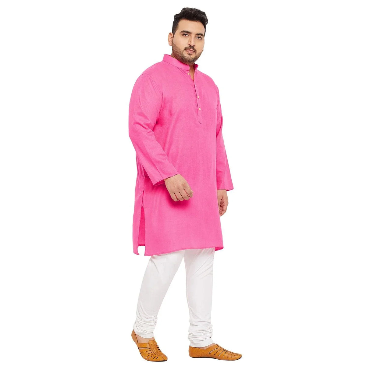 Men Plus Size Ullas-PI Solid Kurta - bigbanana