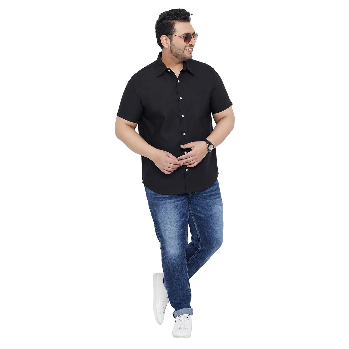 Men Plus Size Vernon Solid Shirt - bigbanana
