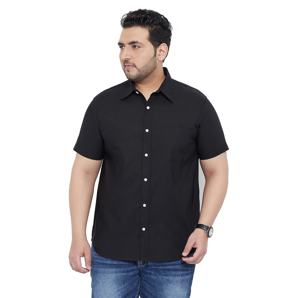 Men Plus Size Vernon Solid Shirt - bigbanana