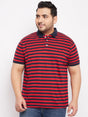 Men Plus Size Wally Striped Polo Tshirt - bigbanana