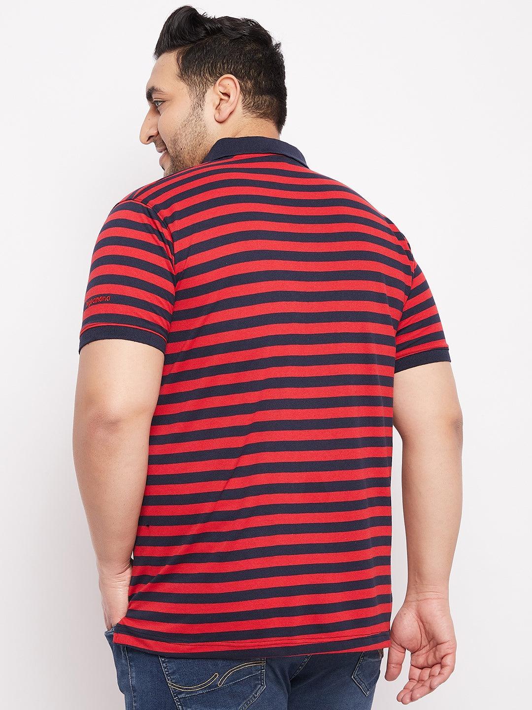 Men Plus Size Wally Striped Polo Tshirt - bigbanana