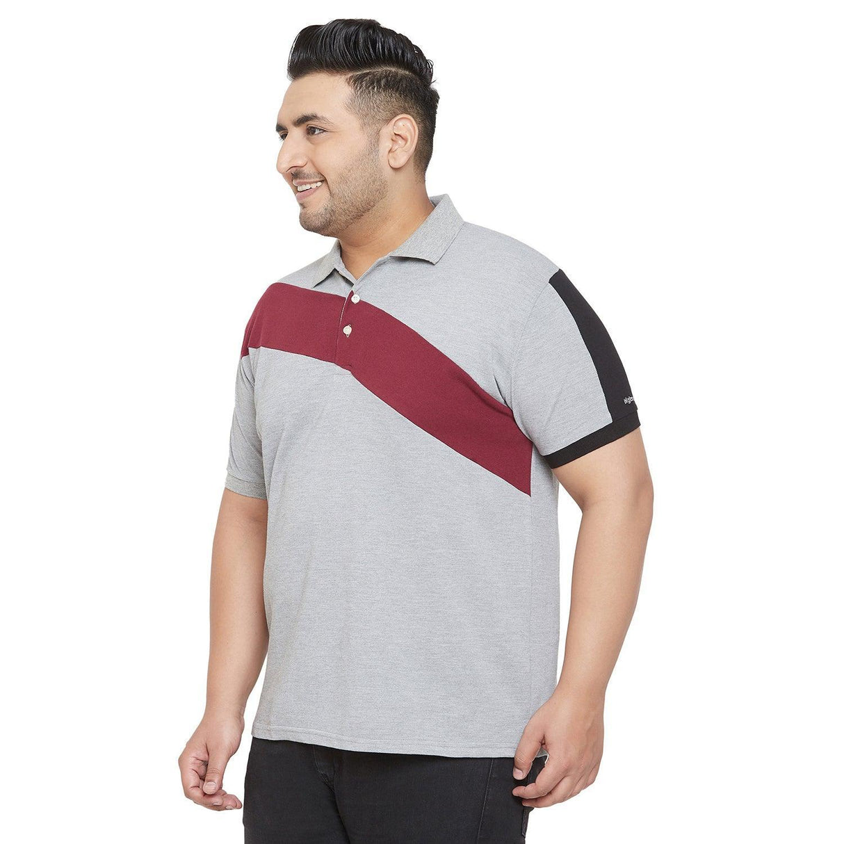 Men Plus Size Wicks Colorblock Polo Tshirt - bigbanana