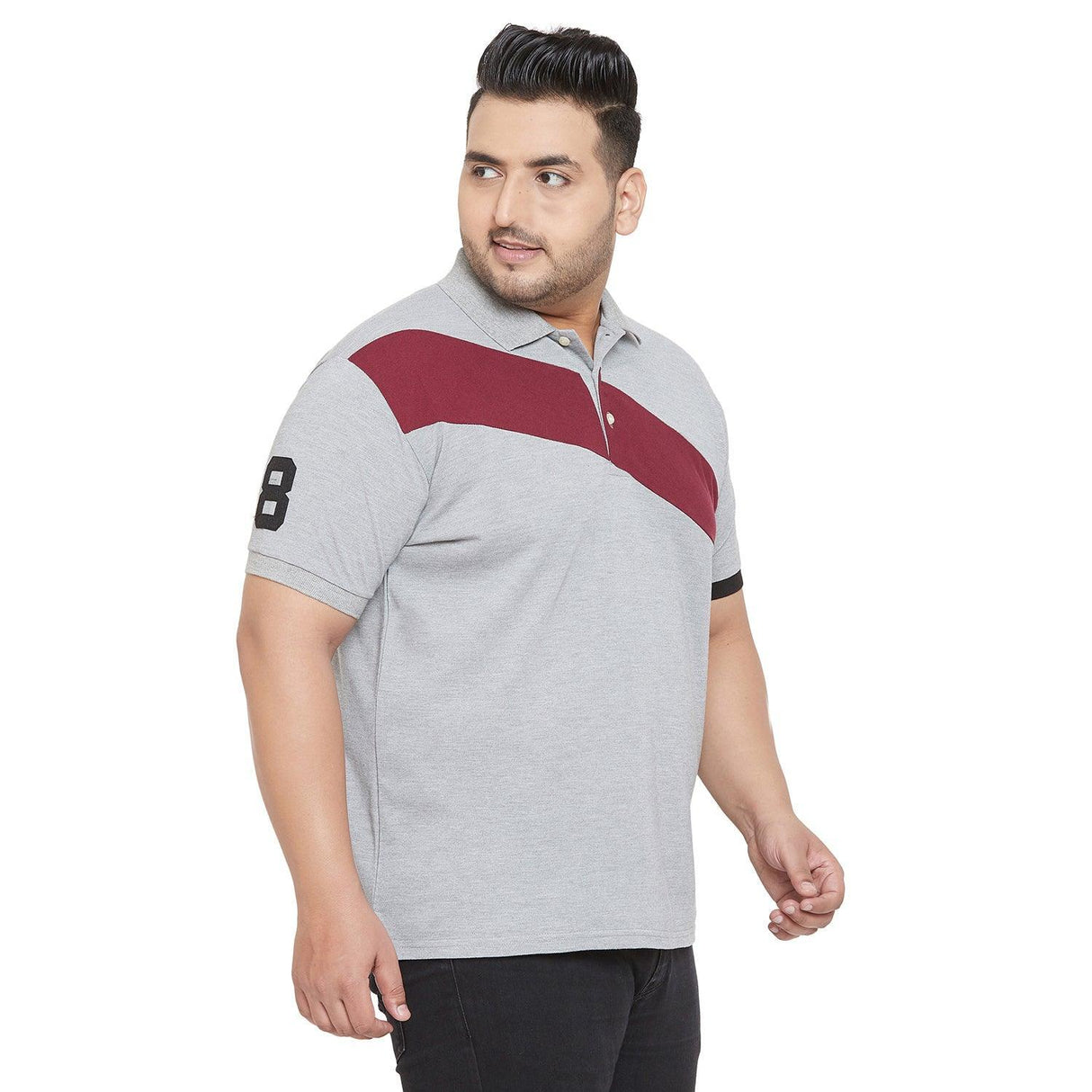Men Plus Size Wicks Colorblock Polo Tshirt - bigbanana