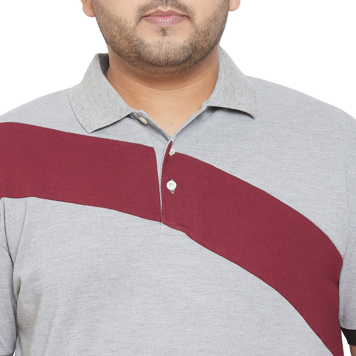 Men Plus Size Wicks Colorblock Polo Tshirt - bigbanana