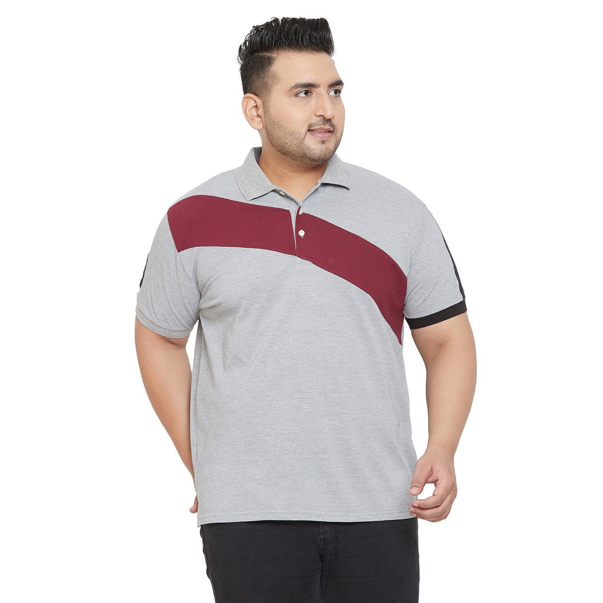 Men Plus Size Wicks Colorblock Polo Tshirt - bigbanana