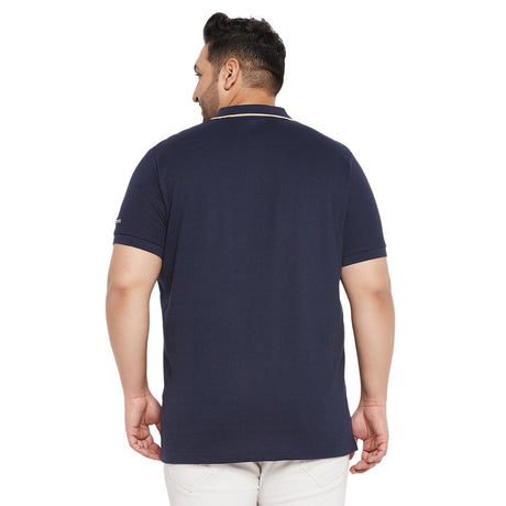 Men Plus Size Wreck Colorblock Polo Tshirt - bigbanana