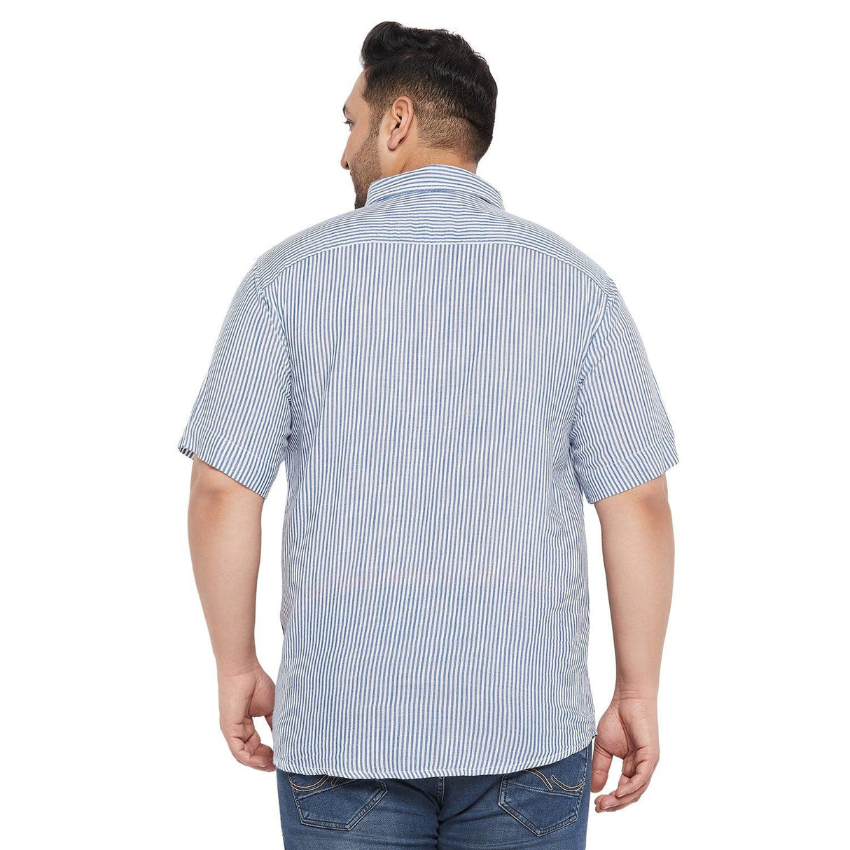 Men Plus Size Zach Striped Shirt - bigbanana