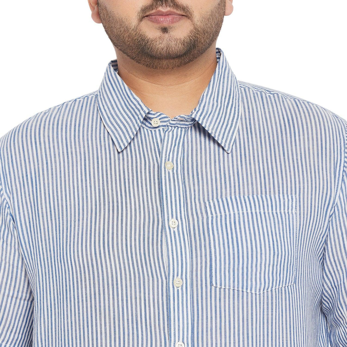 Men Plus Size Zach Striped Shirt - bigbanana