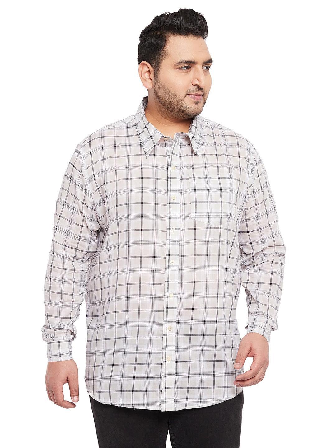 Men Plus Size Calip Check Shirt - bigbanana