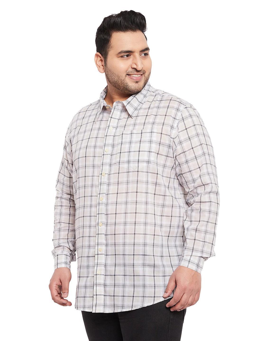 Men Plus Size Calip Check Shirt - bigbanana