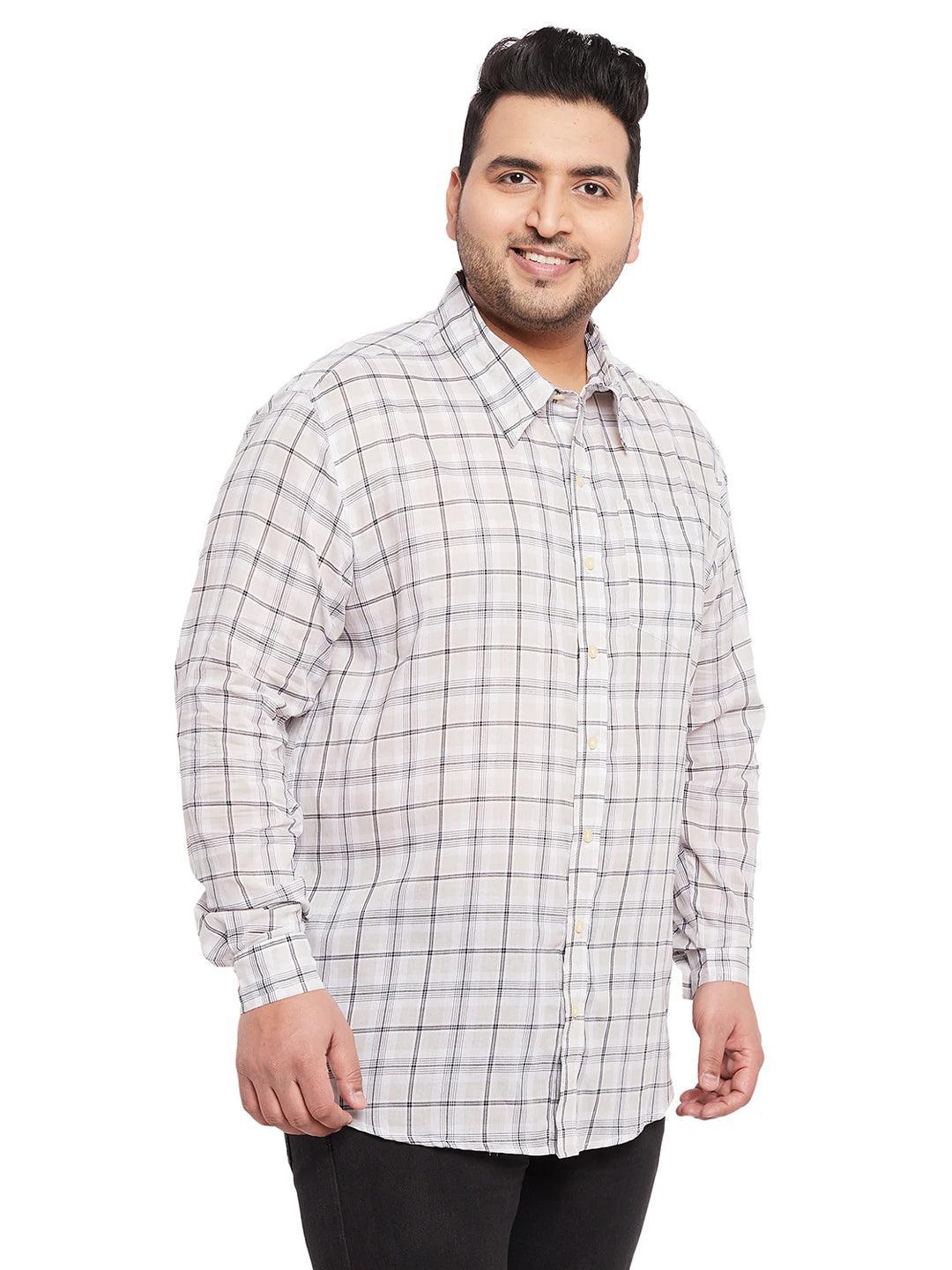 Men Plus Size Calip Check Shirt - bigbanana