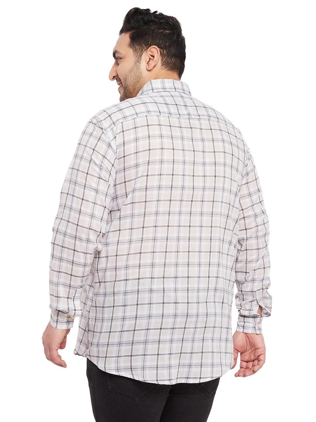 Men Plus Size Calip Check Shirt - bigbanana