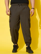 Men Plus Size Flex-Olive Solid Trouser