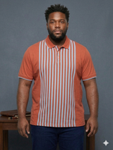 Men Plus Size Coraline Multi Striped Polo